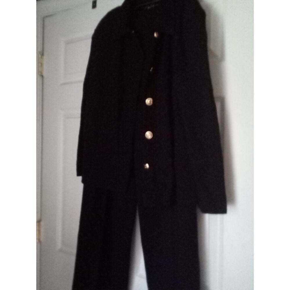 ST JOHN BASICS WOMEN’S 3 PC Black SANTANA KNIT JACKET, Sleeveless Top,Pant Suit